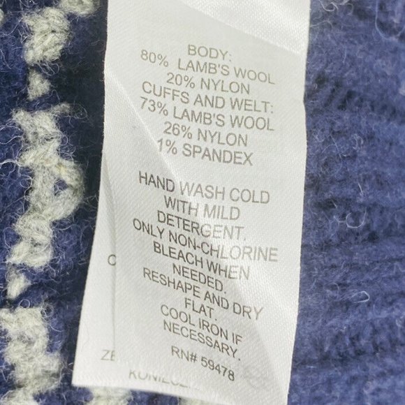 FREDERIK ANDERSON COPENHAGEN Shawl Collar Sweater Elbow Patches Blue Medium Wool - Picture 6 of 6